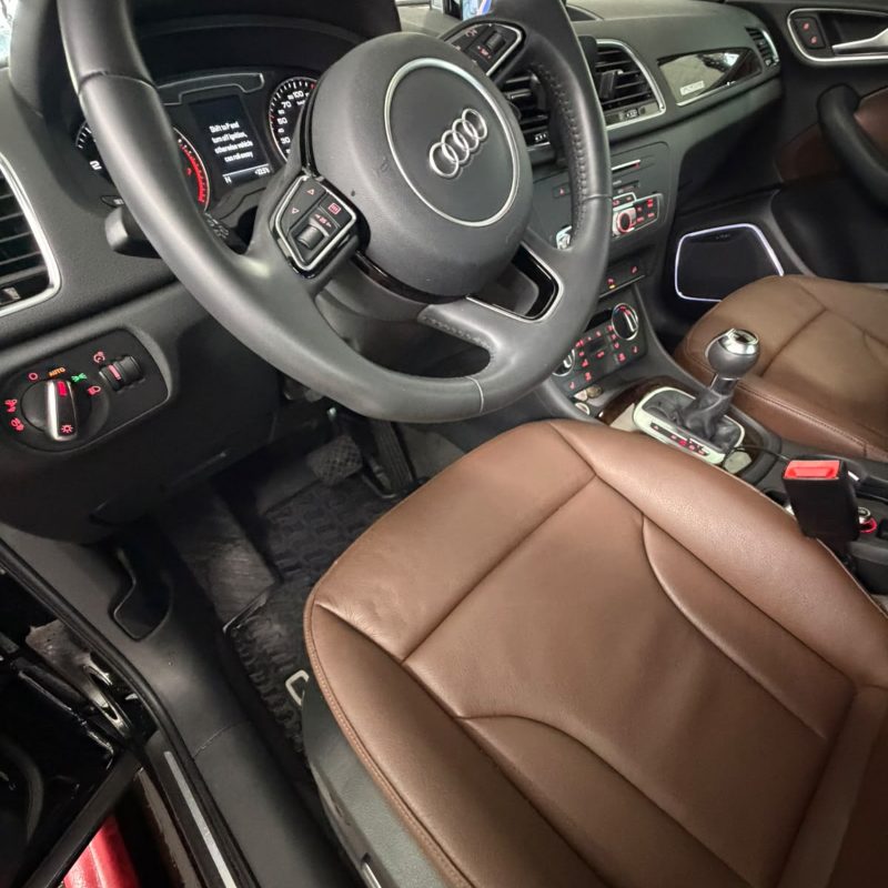 Audi Q3 leather interior cleaned and conditioned at Splash N Shine