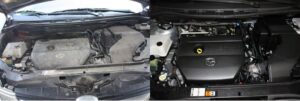 Engine bay shampooed and detailed at Splash N Shine, Toronto