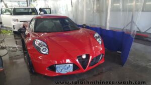 Car hand washed at Splash N Shine Hand Car Wash on Danforth Avenue, Toronto