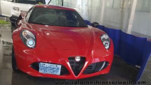 Car hand washed at Splash N Shine Hand Car Wash on Danforth Avenue, Toronto