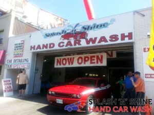 Car hand washed at Splash N Shine Hand Car Wash on Danforth Avenue, Toronto
