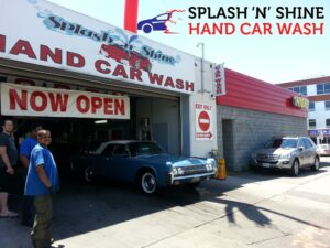 Car hand washed at Splash N Shine Hand Car Wash on Danforth Avenue, Toronto